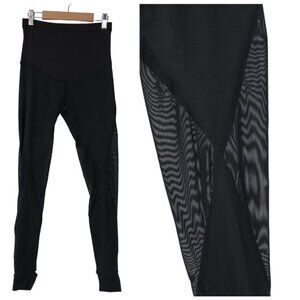 PINKBLUSH Women's Black Maternity Mesh Cutouts Leggings Size S